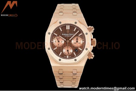 Audemars Piguet - Royal Oak Chronograph 26331OR RG/RG Brown/Stk IPF 7750 MOD