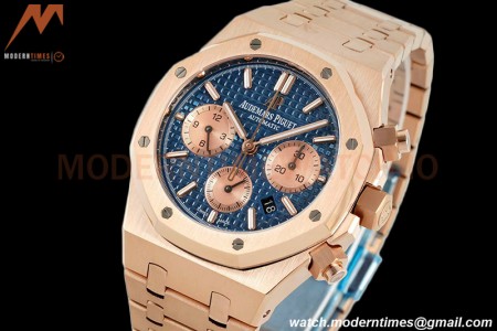 Audemars Piguet - Royal Oak Chronograph 26331OR RG/RG Blue/Stk IPF 7750 MOD