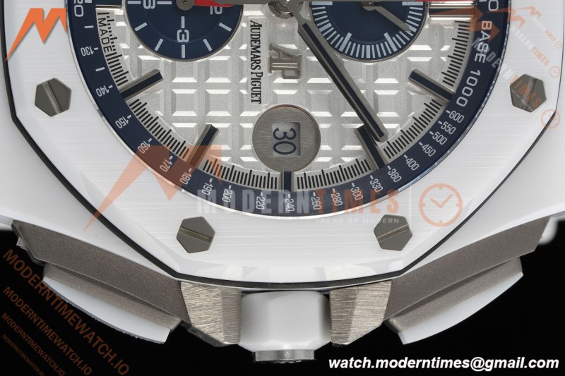 Audemars Piguet - AP ROO Chronograph Sec@12 44mm CER/CER/RU White APJF A3126 Mod