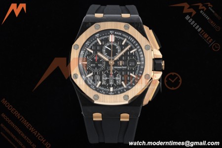 Audemars Piguet - AP ROO Chronograph Sec@12 26406FR 44mm CER/RG/RU Black APJF A3126 Mod | 오데마 피게 - AP ROO 크로노그래프 Sec@12 26406FR 44mm CER/RG/RU 블랙 APJF A3126 Mod
