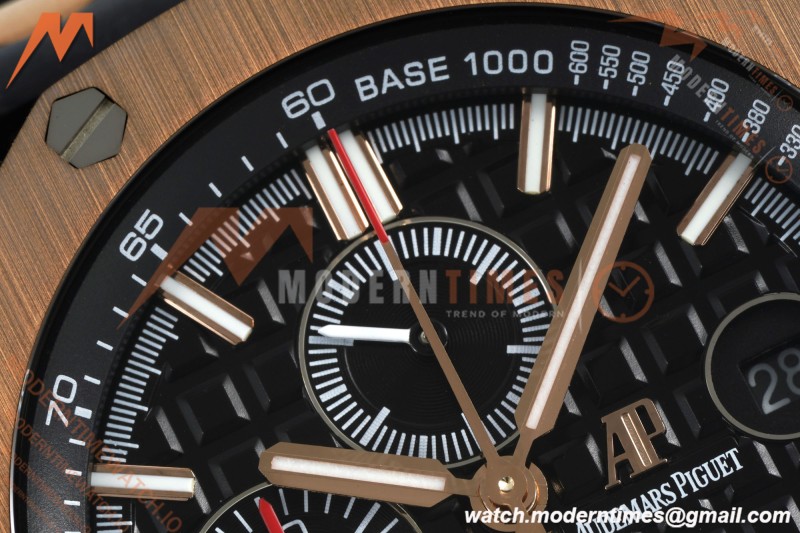 Audemars Piguet - AP ROO Chronograph Sec@12 26406FR 44mm CER/RG/RU Black APJF A3126 Mod | 오데마 피게 - AP ROO 크로노그래프 Sec@12 26406FR 44mm CER/RG/RU 블랙 APJF A3126 Mod