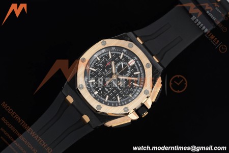 Audemars Piguet - AP ROO Chronograph Sec@12 26406FR 44mm CER/RG/RU Black APJF A3126 Mod | 오데마 피게 - AP ROO 크로노그래프 Sec@12 26406FR 44mm CER/RG/RU 블랙 APJF A3126 Mod