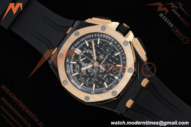 Audemars Piguet - AP ROO Chronograph Sec@12 26406FR 44mm CER/RG/RU Black APJF A3126 Mod | 오데마 피게 - AP ROO 크로노그래프 Sec@12 26406FR 44mm CER/RG/RU 블랙 APJF A3126 Mod