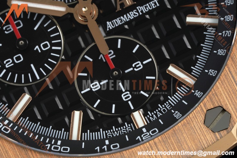 Audemars Piguet - AP ROO Chronograph Sec@12 26406FR 44mm CER/RG/RU Black APJF A3126 Mod | 오데마 피게 - AP ROO 크로노그래프 Sec@12 26406FR 44mm CER/RG/RU 블랙 APJF A3126 Mod