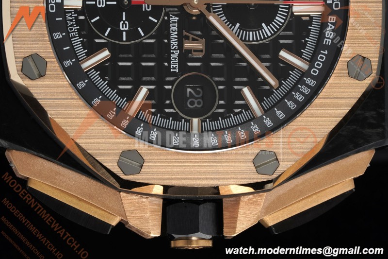 Audemars Piguet - AP ROO Chronograph Sec@12 26406FR 44mm CER/RG/RU Black APJF A3126 Mod | 오데마 피게 - AP ROO 크로노그래프 Sec@12 26406FR 44mm CER/RG/RU 블랙 APJF A3126 Mod