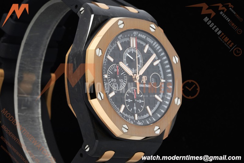 Audemars Piguet - AP ROO Chronograph Sec@12 26406FR 44mm CER/RG/RU Black APJF A3126 Mod | 오데마 피게 - AP ROO 크로노그래프 Sec@12 26406FR 44mm CER/RG/RU 블랙 APJF A3126 Mod
