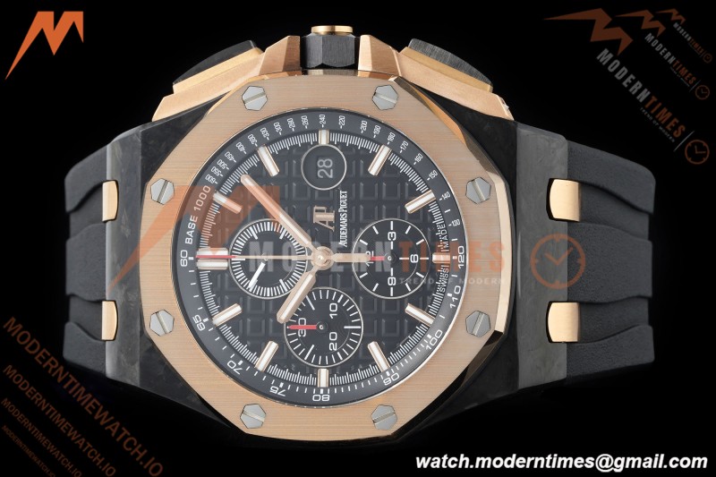 Audemars Piguet - AP ROO Chronograph Sec@12 26406FR 44mm CER/RG/RU Black APJF A3126 Mod | 오데마 피게 - AP ROO 크로노그래프 Sec@12 26406FR 44mm CER/RG/RU 블랙 APJF A3126 Mod