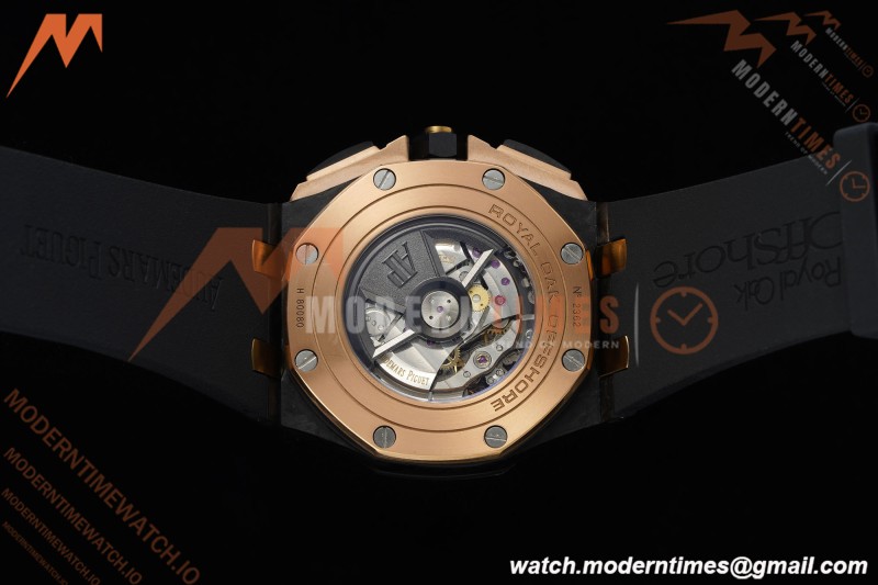 Audemars Piguet - AP ROO Chronograph Sec@12 26406FR 44mm CER/RG/RU Black APJF A3126 Mod | 오데마 피게 - AP ROO 크로노그래프 Sec@12 26406FR 44mm CER/RG/RU 블랙 APJF A3126 Mod