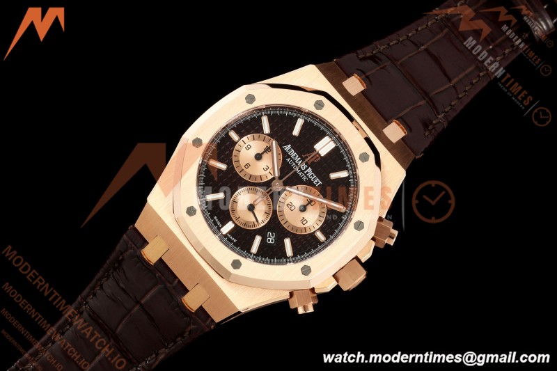 Audemars Piguet - Royal Oak Chronograph 26331OR RG/LE Brn/Stk APWF A2385