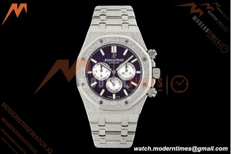 Audemars Piguet - Royal Oak Chrono 26331BC Frosted 41mm SS/SS Purple APWF Cal.2385 Mod | 오데마 피게 – 로열 오크 크로노 26331BC 프로스테드 41mm SS/SS 퍼플 APWF공장 Cal.2385 개조버전