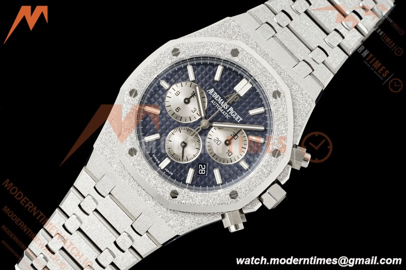 Audemars Piguet - Royal Oak Chrono 26331BC Frosted 41mm SS/SS Blue APWF Cal.2385 Mod | 오데마 피게 – 로열 오크 크로노 26331BC 프로스테드 41mm SS/SS 블루 APWF공장 Cal.2385 개조버전