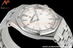 Audemars Piguet - Royal Oak Ladies 67651ST 33mm Dia SS/SS Wht/Stk ZF Swiss Qtz
