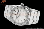 Audemars Piguet - Royal Oak Ladies 67651ST 33mm Dia SS/SS Wht/Stk ZF Swiss Qtz