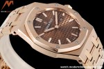 Audemars Piguet - Royal Oak Ladies 67650OR 33mm RG/RG Brn/Stk ZF Swiss Qtz