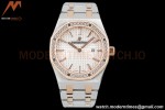 Audemars Piguet - Royal Oak Ladies 67651SR 33mm Dia RG/SS Wht/Stk ZF Swiss Qtz