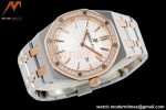 Audemars Piguet - Royal Oak Ladies 67651SR 33mm Dia RG/SS Wht/Stk ZF Swiss Qtz