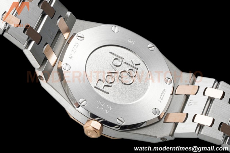 Audemars Piguet - Royal Oak Ladies 67651SR 33mm Dia RG/SS Wht/Stk ZF Swiss Qtz
