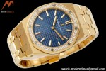 Audemars Piguet - Royal Oak Ladies 67651BA 33mm Dia YG/YG Blue/Stk ZF Swiss Qtz
