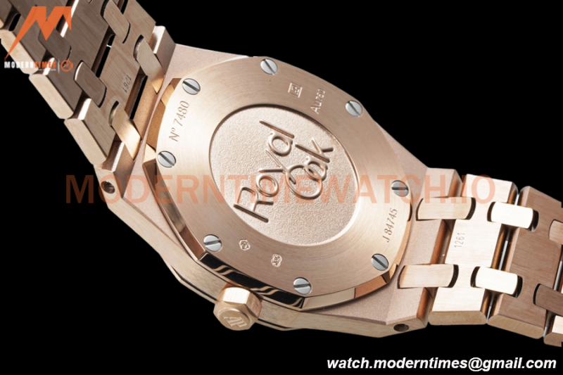 Audemars Piguet - Royal Oak Ladies 67650OR 33mm RG/RG Brn/Stk ZF Swiss Qtz