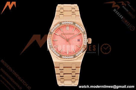 Audemars Piguet - Royal Oak Ladies 77450OR 34mm RG/RG Pink Dial 8F A5800