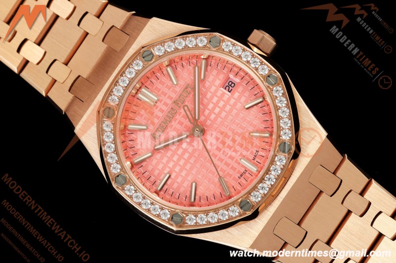 Audemars Piguet - Royal Oak Ladies 77450OR 34mm RG/RG Pink Dial 8F A5800