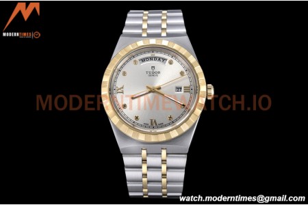Tudor - Royal 28603 41mm SS/YG Silver/Dia/Rmn GDF MY8215