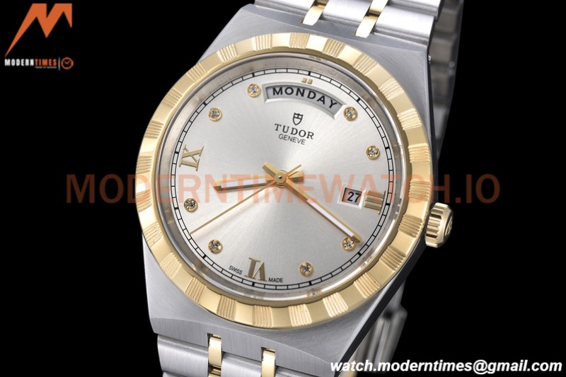 Tudor - Royal 28603 41mm SS/YG Silver/Dia/Rmn GDF MY8215
