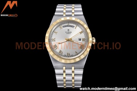 Tudor - Royal 28603 41mm SS/YG Silver/Rmn GDF MY8215