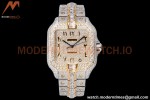 Cartier - Santos De Cartier Mens Automatic 40mm Diamond YG/SS Dia/Ara TWF A2824