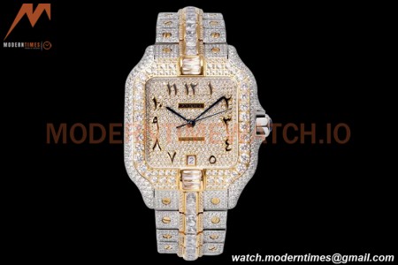 Cartier - Santos De Cartier Mens Automatic 40mm Diamond YG/SS Dia/Ara TWF A2824