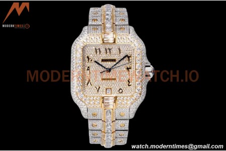 Cartier - Santos De Cartier Mens Automatic 40mm Diamond YG/SS Dia/Ara TWF A2824