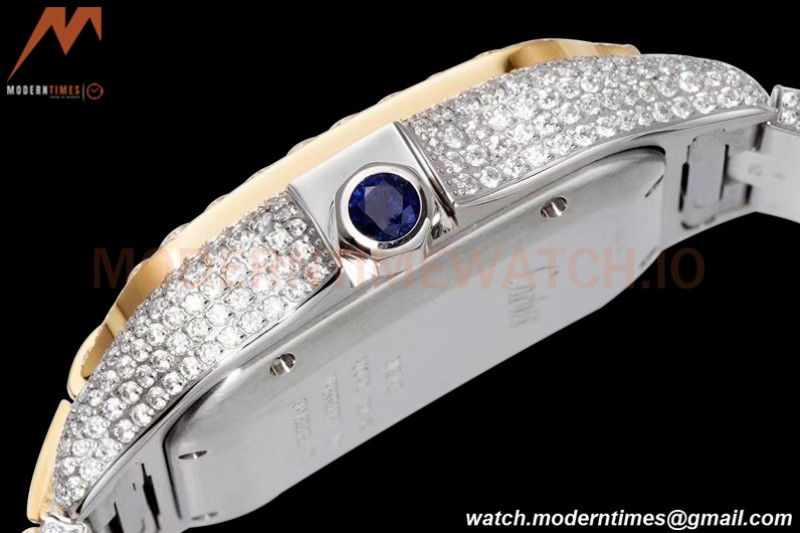 Cartier - Santos De Cartier Mens Automatic 40mm Diamond YG/SS Dia/Ara TWF A2824