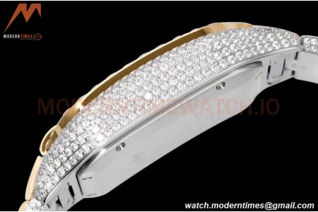 Cartier - Santos De Cartier Mens Automatic 40mm Diamond YG/SS Dia/Ara TWF A2824