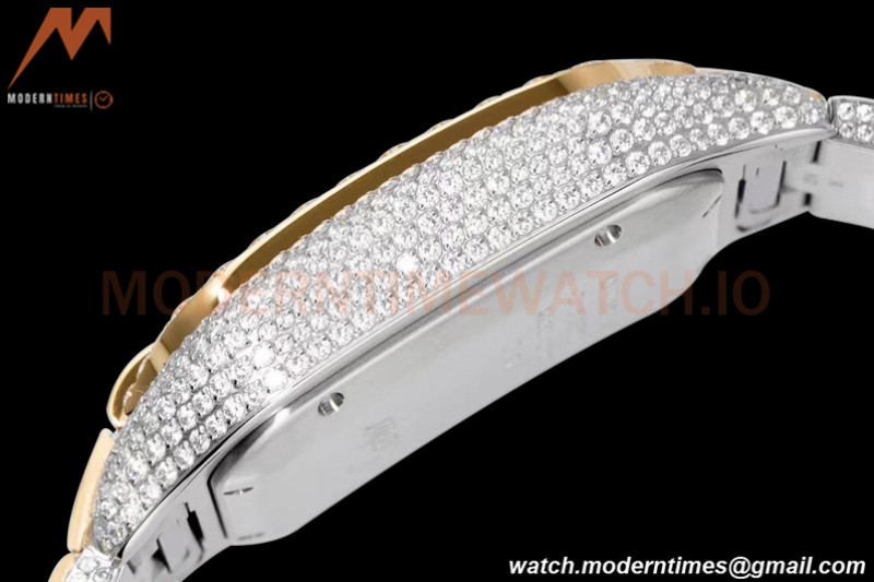 Cartier - Santos De Cartier Mens Automatic 40mm Diamond YG/SS Dia/Ara TWF A2824