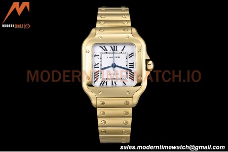 Cartier - Santos De Cartier Automatic 35mm YG/YG White Opaline GF MY9039