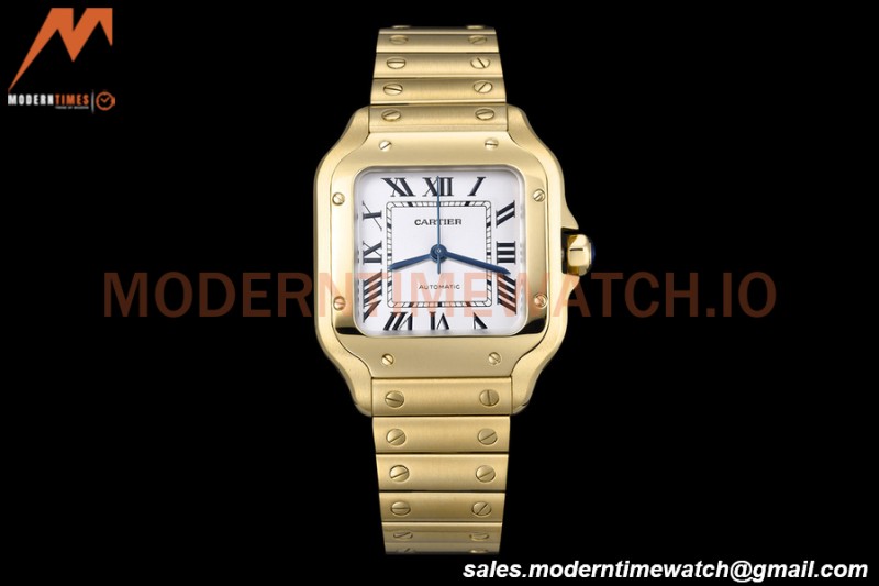 Cartier - Santos De Cartier Automatic 35mm YG/YG White Opaline GF MY9039