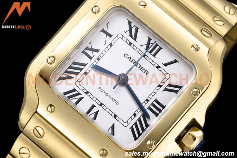 Cartier - Santos De Cartier Automatic 35mm YG/YG White Opaline GF MY9039