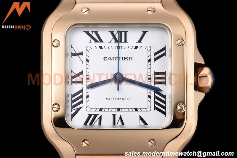 Cartier - Santos De Cartier Automatic 35mm RG/RG White Opaline GF MY9039