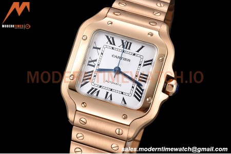 Cartier - Santos De Cartier Automatic 35mm RG/RG White Opaline GF MY9039