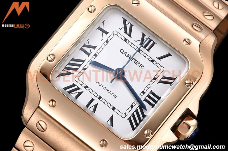 Cartier - Santos De Cartier Automatic 35mm RG/RG White Opaline GF MY9039