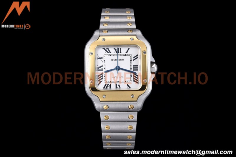 Cartier - Santos De Cartier Automatic 35mm YG/SS White Opaline GF MY9039