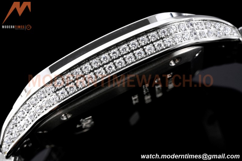 Cartier - Santos De Cartier 35mm Automatic Full Diams SS/SS White BVF MY9039