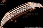 Cartier - Santos De Cartier 35mm Automatic Full Diams RG/RG White BVF MY9039