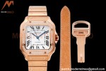 Cartier - Santos De Cartier 35mm Automatic Diams RG/RG White BVF MY9039
