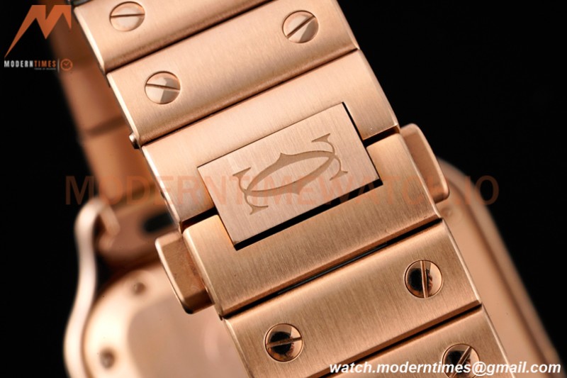 Cartier - Santos De Cartier 35mm Automatic Diams RG/RG White BVF MY9039
