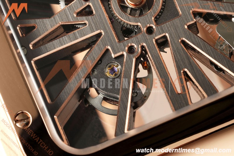 Cartier - Santos De Cartier Skeleton WHSA0016 RG/RG Skeleton Dial RF 9611MC