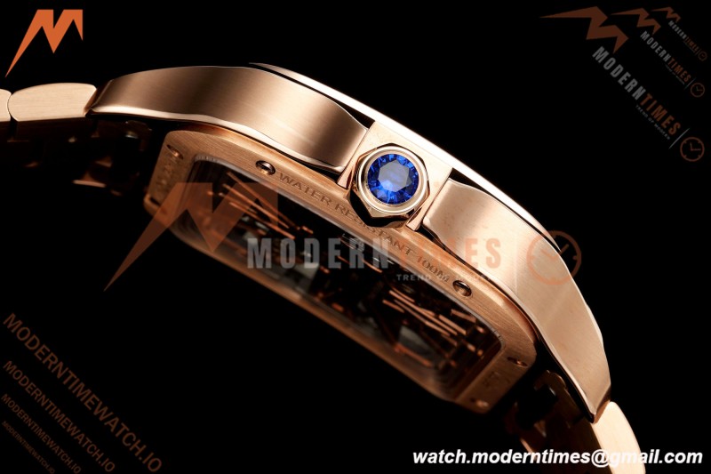 Cartier - Santos De Cartier Skeleton WHSA0016 RG/RG Skeleton Dial RF 9611MC