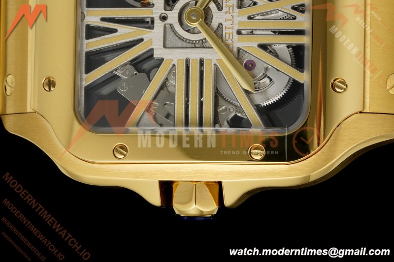 Cartier - Santos De Cartier Skeleton WHSA0042 YG/YG Gold Skeleton Dial RF 9611MC