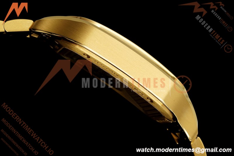 Cartier - Santos De Cartier Skeleton WHSA0042 YG/YG Gold Skeleton Dial RF 9611MC