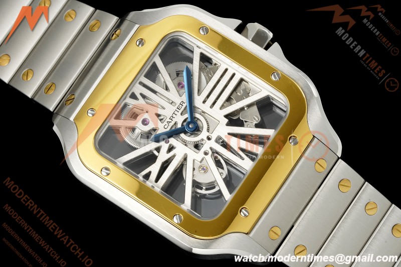 Cartier - Santos De Cartier Skeleton WHSA0019 SS/YG Skeleton Dial RF 9611MC
